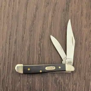 Case XX USA No. 22416 Black Synthetic Smooth Peanut 2220 SS knife for sale