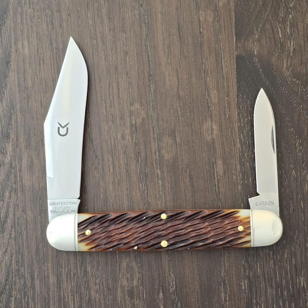 Great Eastern Cutlery #981226 Chestnut Peach Seed Bone SFO for Collector Knives knife for sale