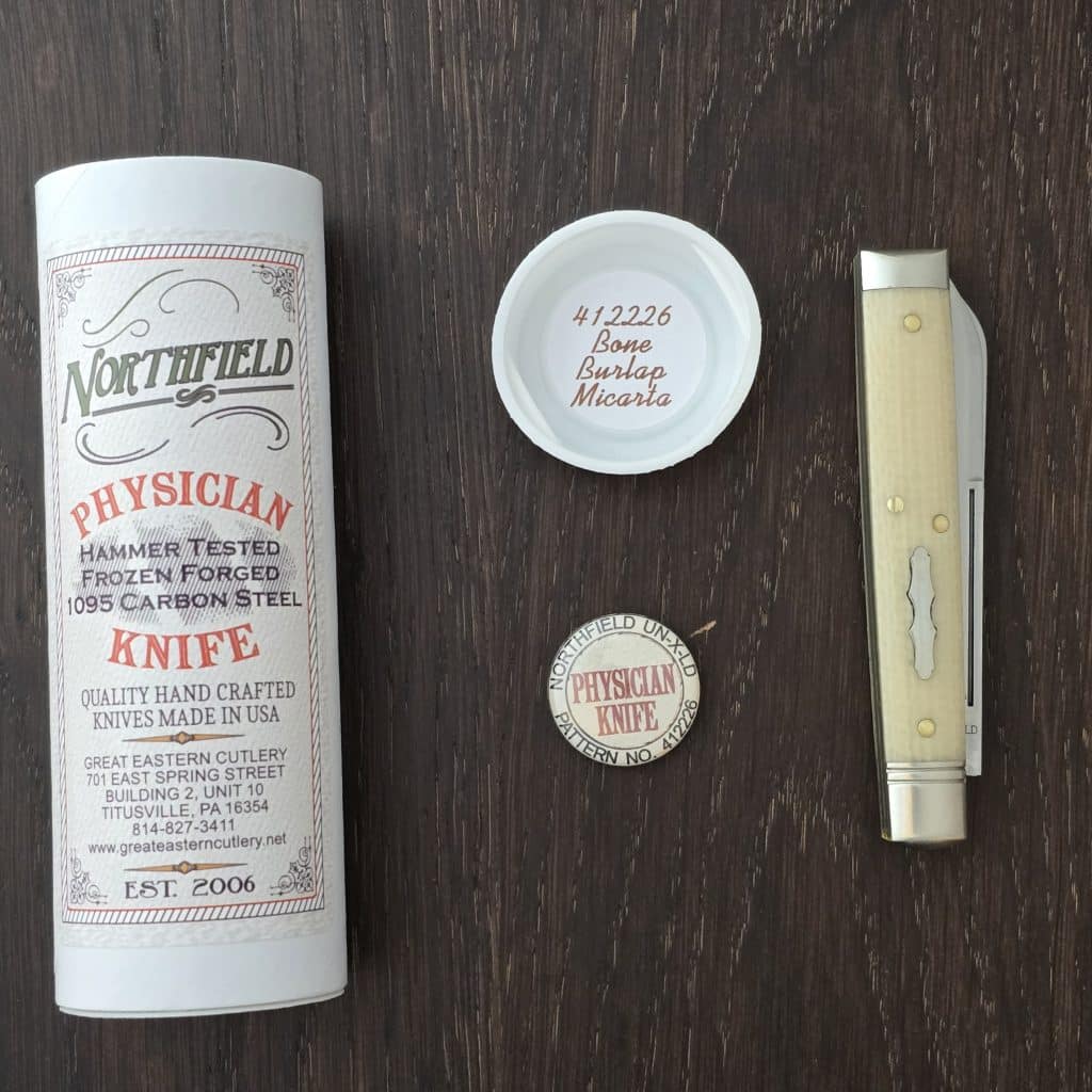 Great Eastern Cutlery #412226 Bone Burlap Micarta "Physician Knife" knife for sale