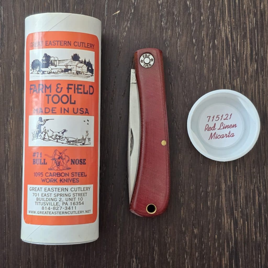 Great Eastern Cutlery #715121 Red Linen Micarta (Used) – gallery image 2