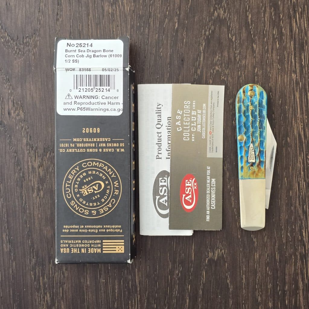 Case XX USA No. 25214 Burnt Sea Dragon Bone Corn Cob Jigged Barlow 61009 1/2 SS – gallery image 5