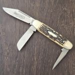 1990's SHAPLEIGH'S SOLINGEN Cattle Knife with Punch Stag-Bone Handles
