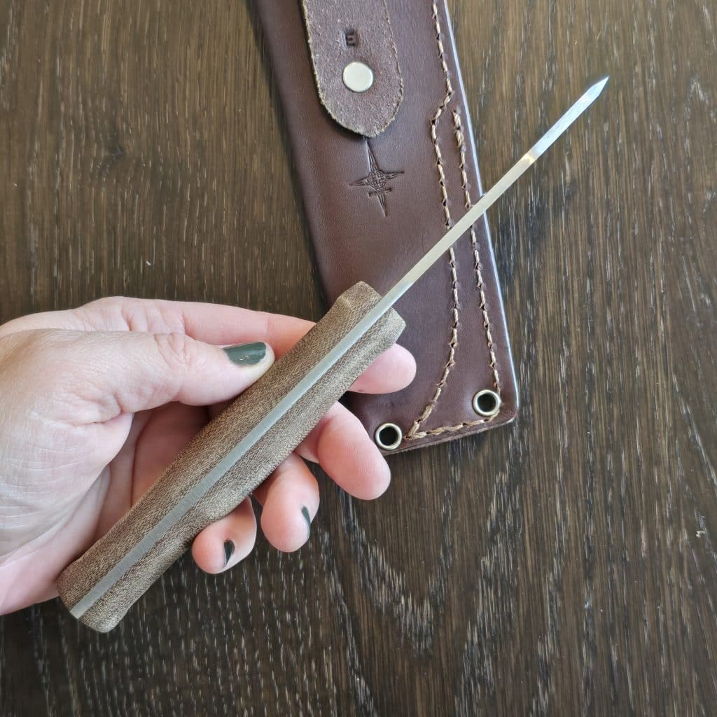 LTWK USA Scandi Switchback in A2 and Rustic Brown Matte Micarta – gallery image 3