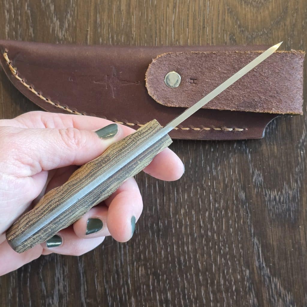 LTWK USA Pronghorn Scandi in CPM-3V and Python Twist Micarta – gallery image 4