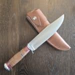 Scagel Large Bowie Style - B in Stacked Leather and A-2 Tool Steel