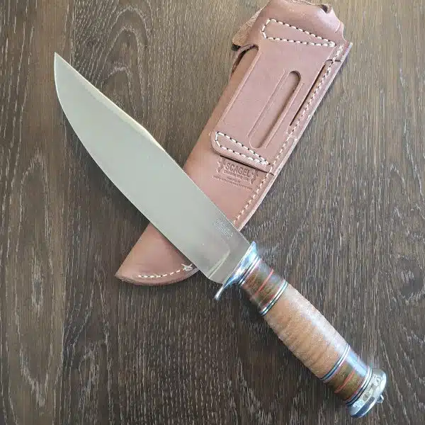 Scagel Large Bowie Style - D in Stacked Leather and A-2 Tool Steel – gallery image 1
