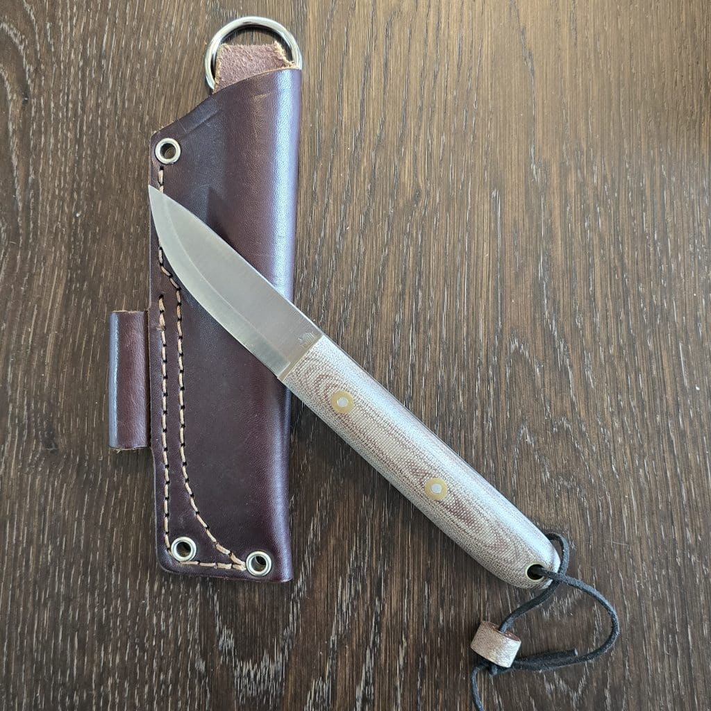 LTWK USA Scandi Boattail in A2 and Rustic Brown Matte Micarta – gallery image 2
