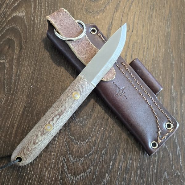 LTWK USA Scandi Boattail in A2 and Rustic Brown Matte Micarta – gallery image 1
