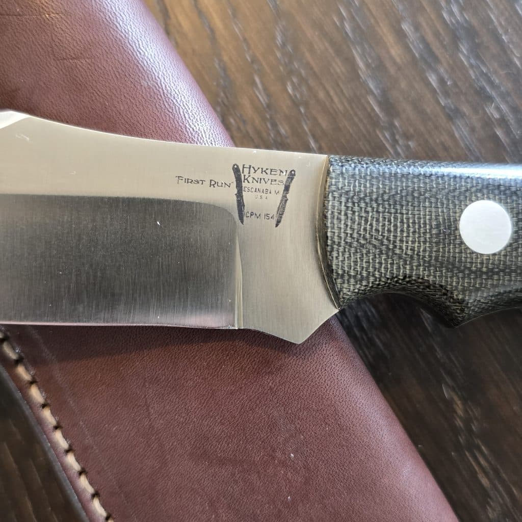 Hyken Knives Harpoon First Run in Black Canvas Micarta and CPM154 made in Escanaba MI, USA – gallery image 2