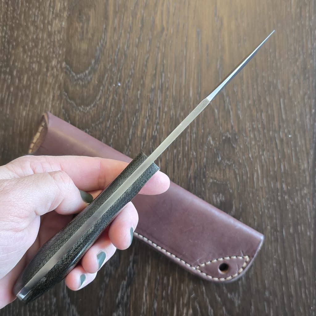 Hyken Knives Harpoon First Run in Black Canvas Micarta and CPM154 made in Escanaba MI, USA – gallery image 5