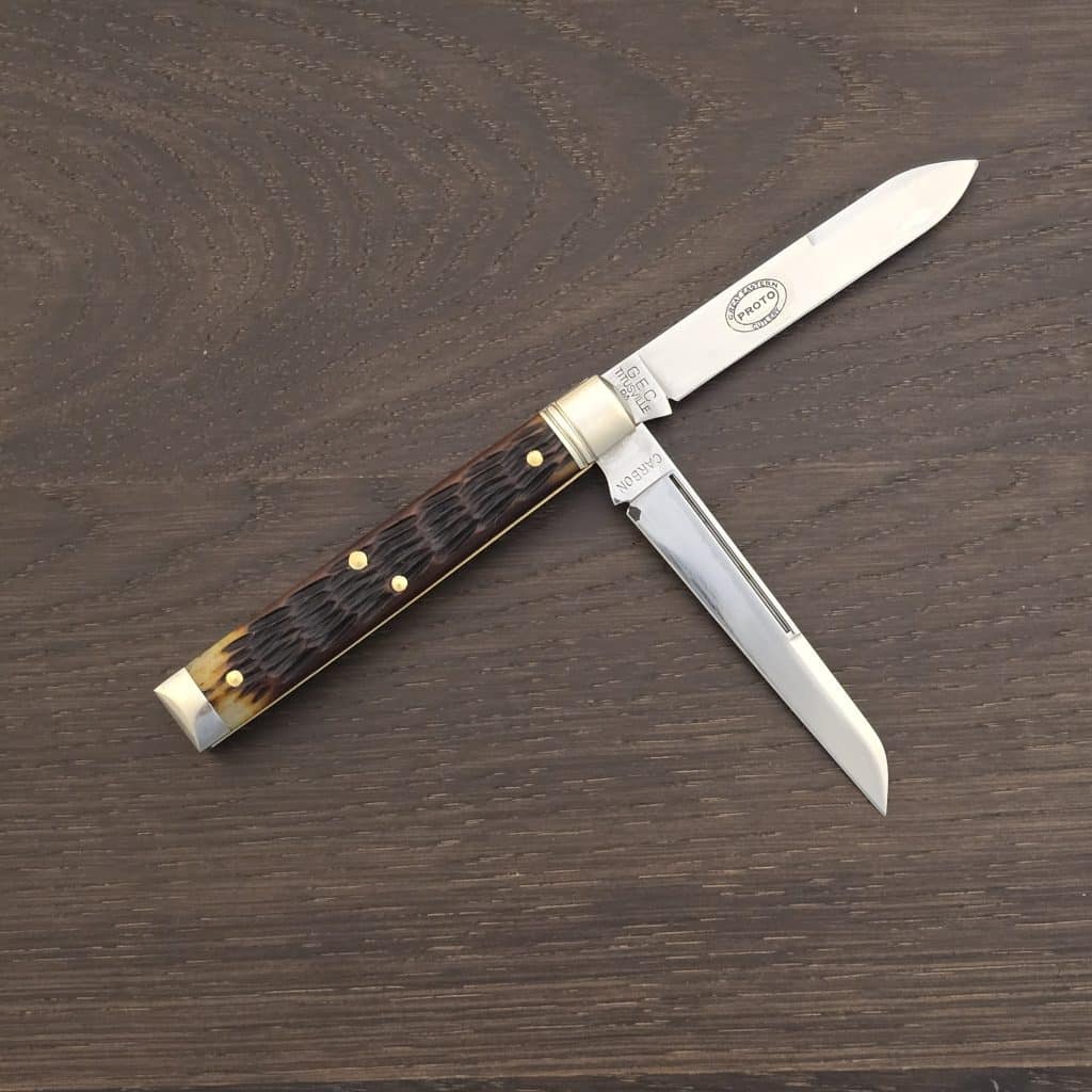 Great Eastern Cutlery #412226 Antique Yellow Jigged Bone PROTOTYPE knife for sale
