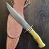 Bark River Knives Custom 2016 7" Bowie-B in Yellow and Gold Maple Burl (no box) knife for sale