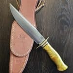 Bark River Knives Custom 2016 7" Bowie-B in Yellow and Gold Maple Burl (no box) knife for sale