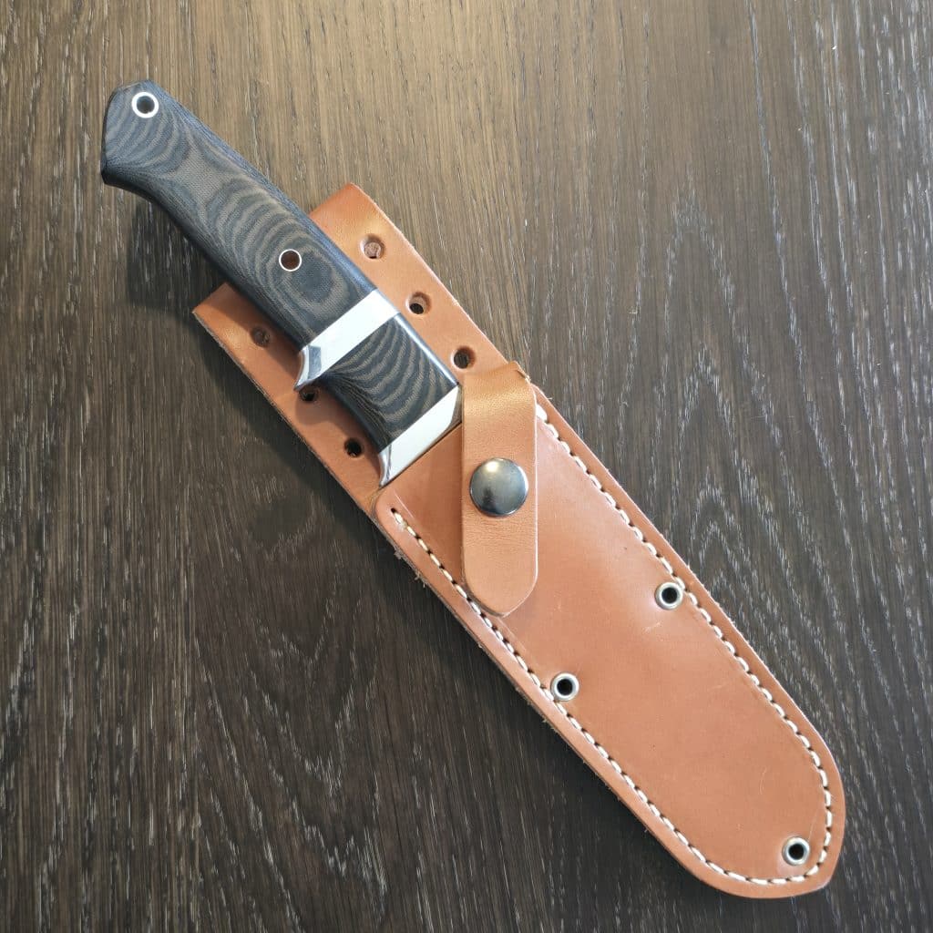 Bark River Knives Sand Storm II 1st Production Run in Black and Green Linnen Hollow and 12C27 (no box) knife for sale