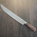 Bark River Knives Edwin Forest Bowie in Desert Ironwood and A2 #7 (age patina on blade) knife for sale