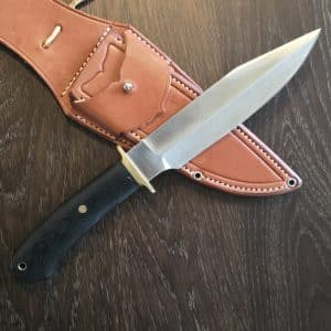 Bark River Knives Limited Edition 1855 Hunting Bowie in Black Linnen Micarta (no box) knife for sale