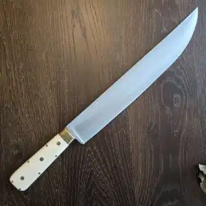 Bark River Knives Edwin Forest Bowie in Resin Ivory Micarta and A2 knife for sale