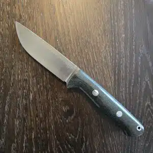 Bark River KnivesBravo-1 Rampless Black Canvas Micarta A2 knife for sale