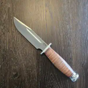 Bark River Knives Teddy in Stacked Leather and A2 knife for sale