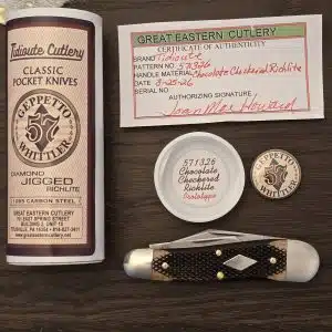 Great Eastern Cutlery #571326 Chocolate Covered Richlite PROTOTYPE knife for sale