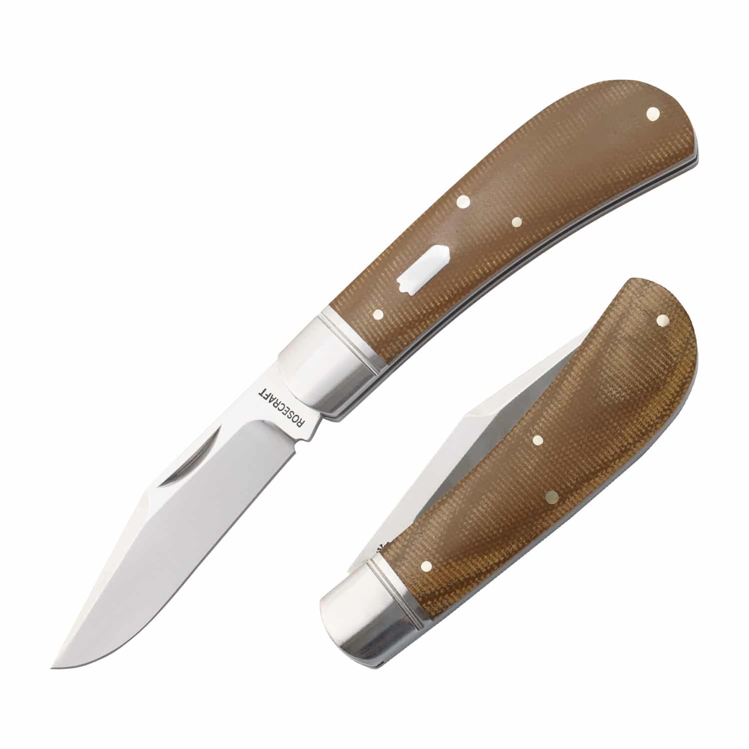RoseCraft Blades Hatchie River Jack Light Brown Micarta RCT033-LBM