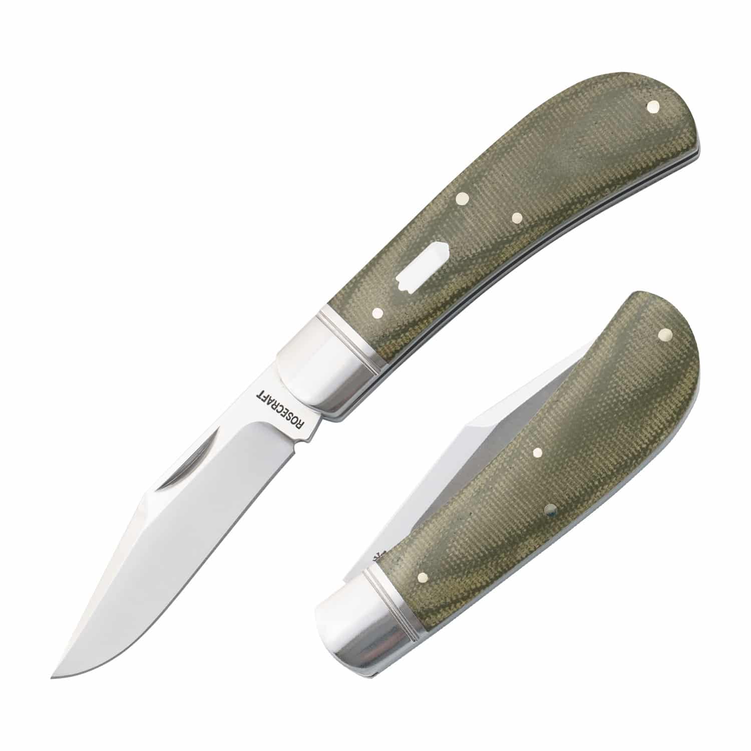 RoseCraft Blades Hatchie River Jack Light Green Micarta RCT033-LGM