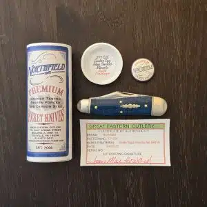 Great Eastern Cutlery #571326 Easter Egg Blue Burlap PROTOTYPE knife for sale