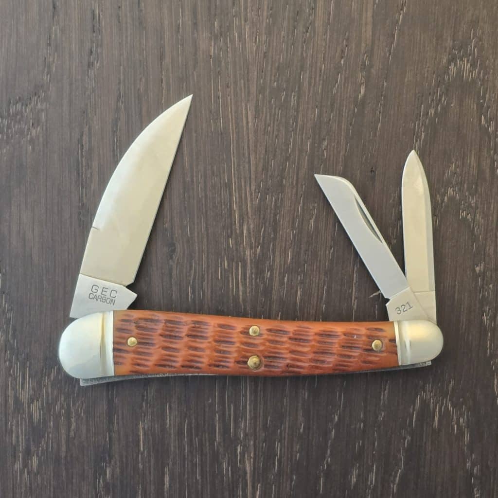 Great Eastern Cutlery #380321 Burnt Orange Jigged Bone knife for sale