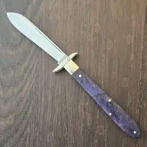Tuna Valley Cutlery Mountain Cougar in Purple Arctic Curly Birch w/154CM (1 of 11) knife for sale
