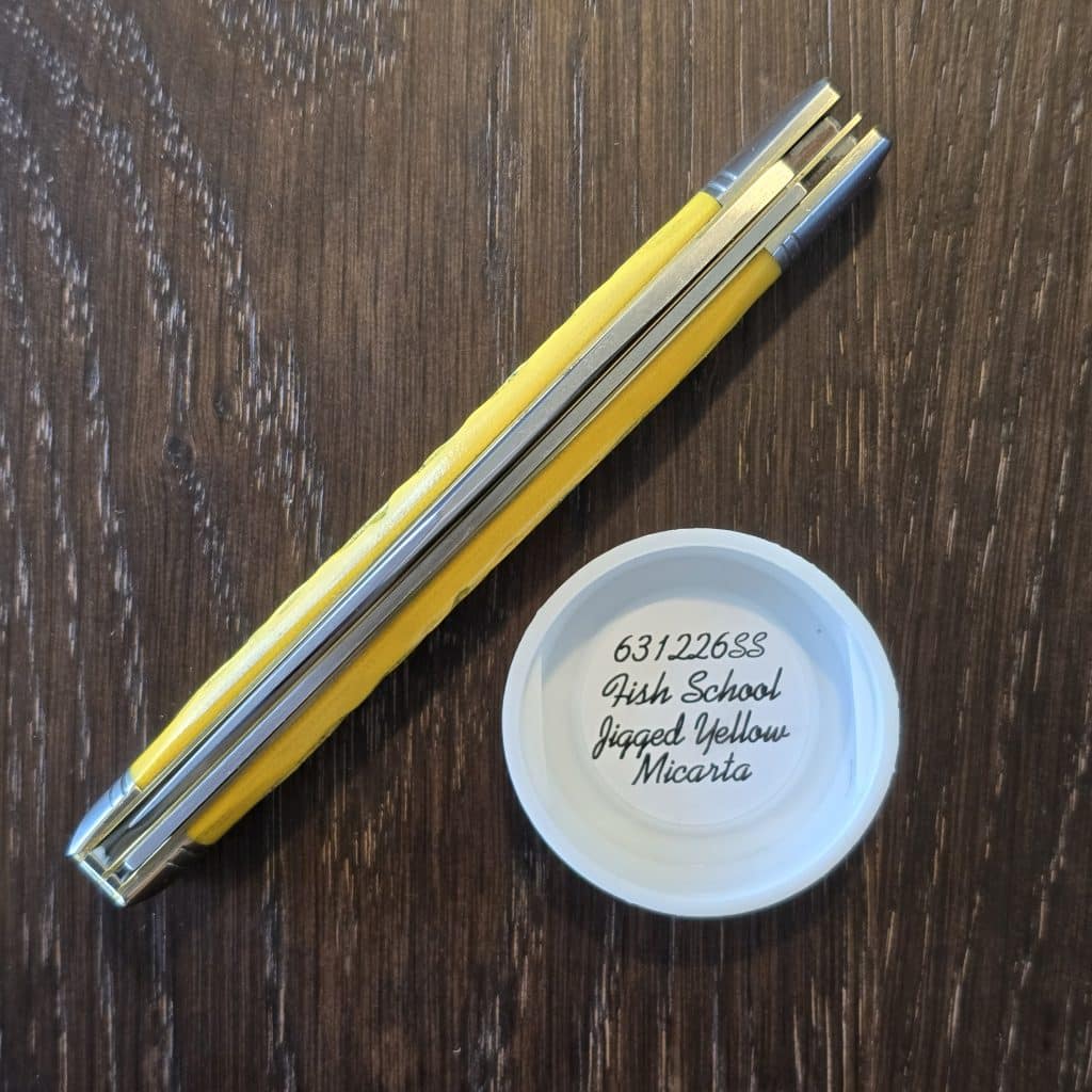Great Eastern Cutlery #631226 SS Fish School Jigged Yellow Micarta – gallery image 3