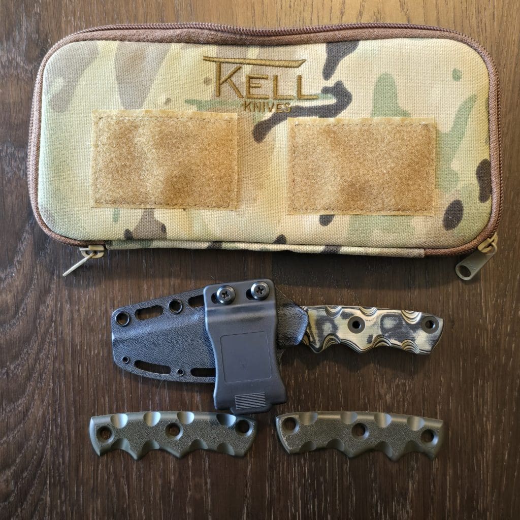 TKELL Combatant w/ Green Grips and Factory Camo Grips RARE : Distressed Blade – gallery image 4
