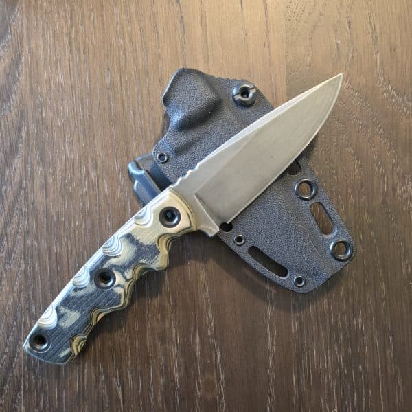 TKELL Combatant w/ Green Grips and Factory Camo Grips RARE : Distressed Blade – gallery image 1