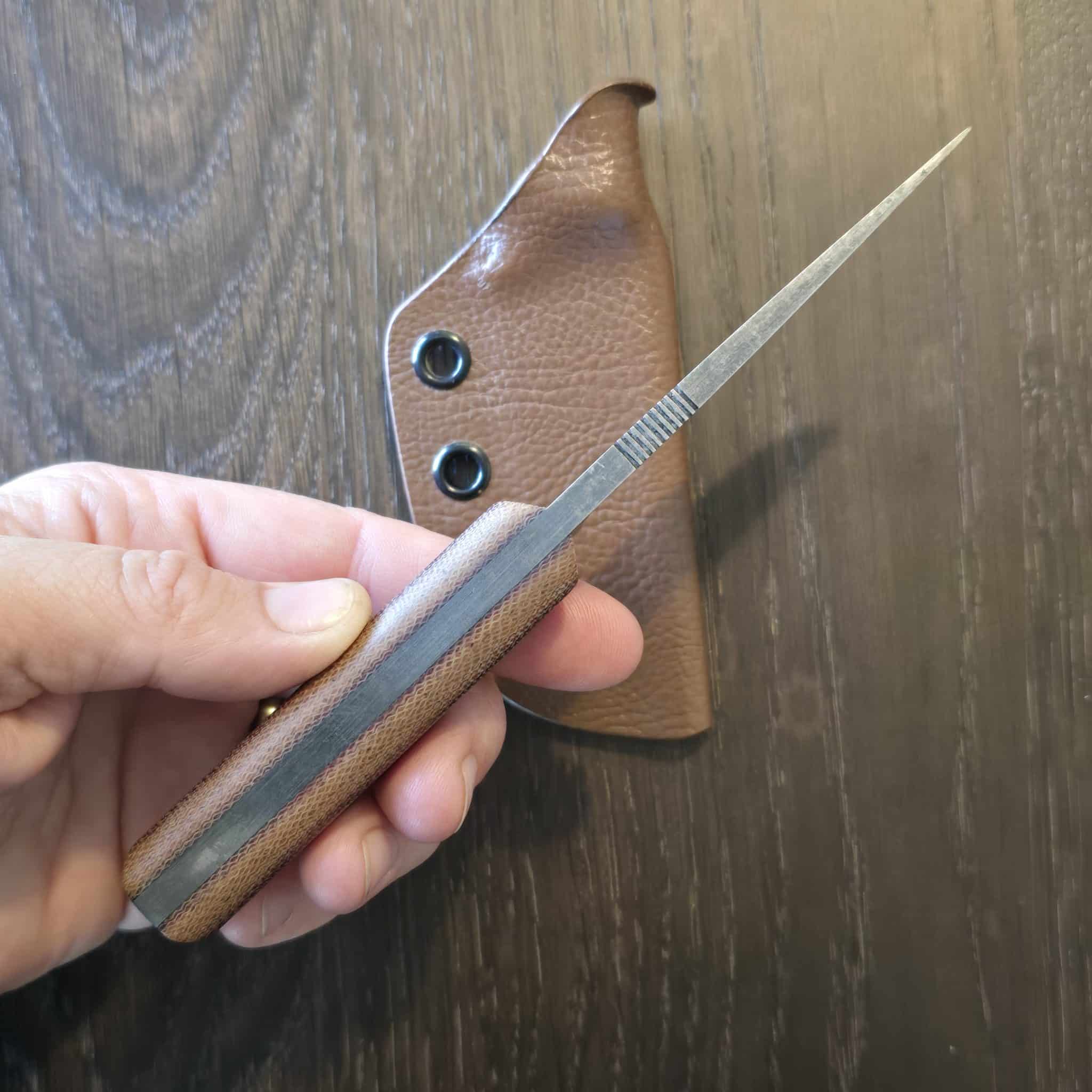 BALDMAN☯️ Bald Man Knife + Tool B.A.S.K. Compact in 1095 and Vintage Micarta