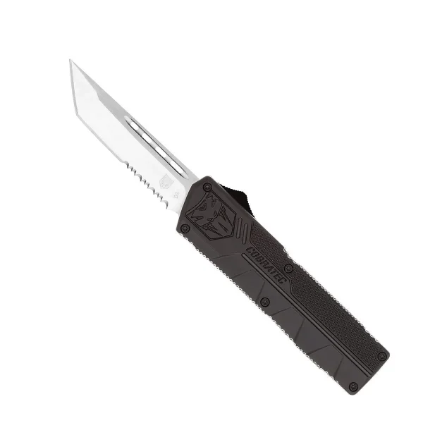 CobraTec Knives Lightweight Black OTF Serrated Tanto BCTLWTS – gallery image 1