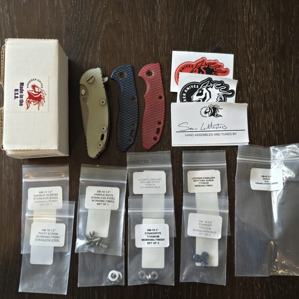 Hinderer XM-18-3"Spear Point Working Finish in Red G10 and CPM20CV with tons of Hinderer Custom Accessories - Image 6