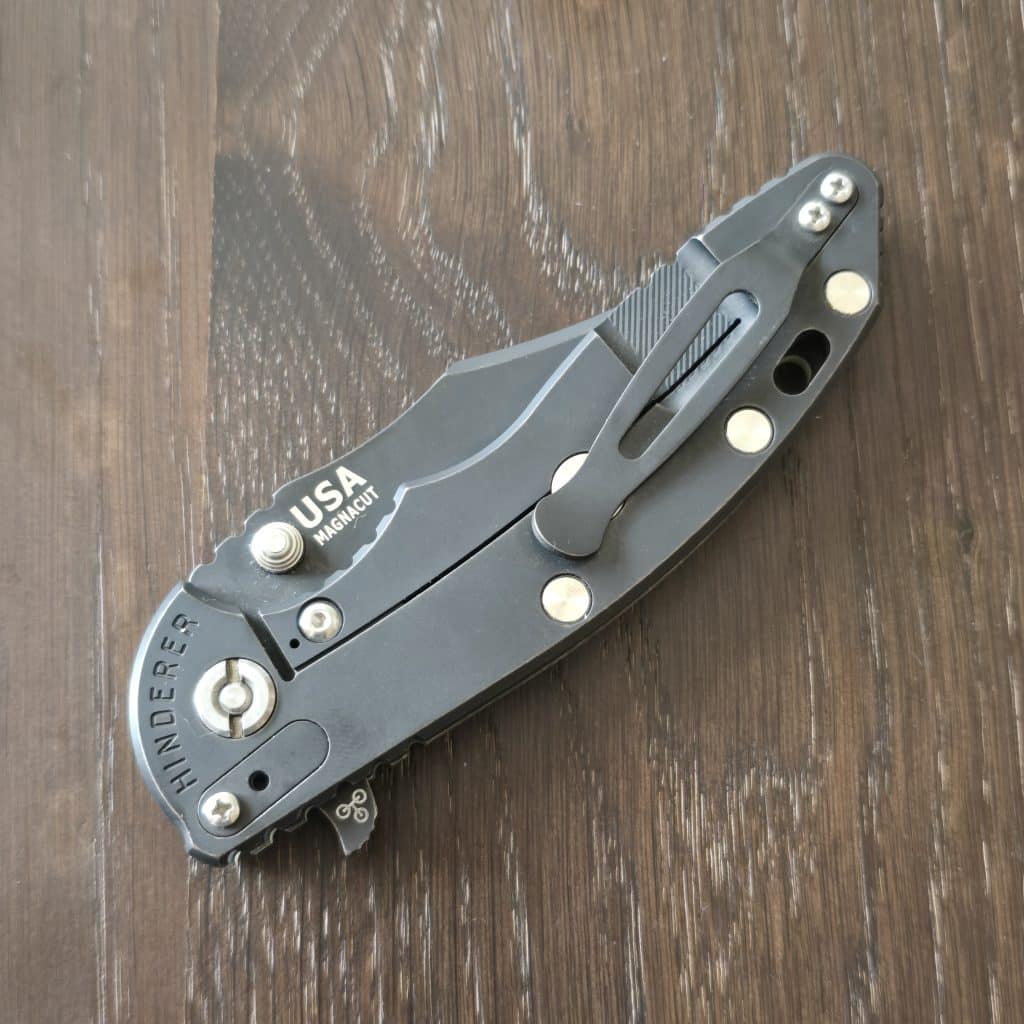 Hinderer XM-18 3.5" Magnacut Bowie Tri-Way Battle Black in Translucent Green G10 - Image 4
