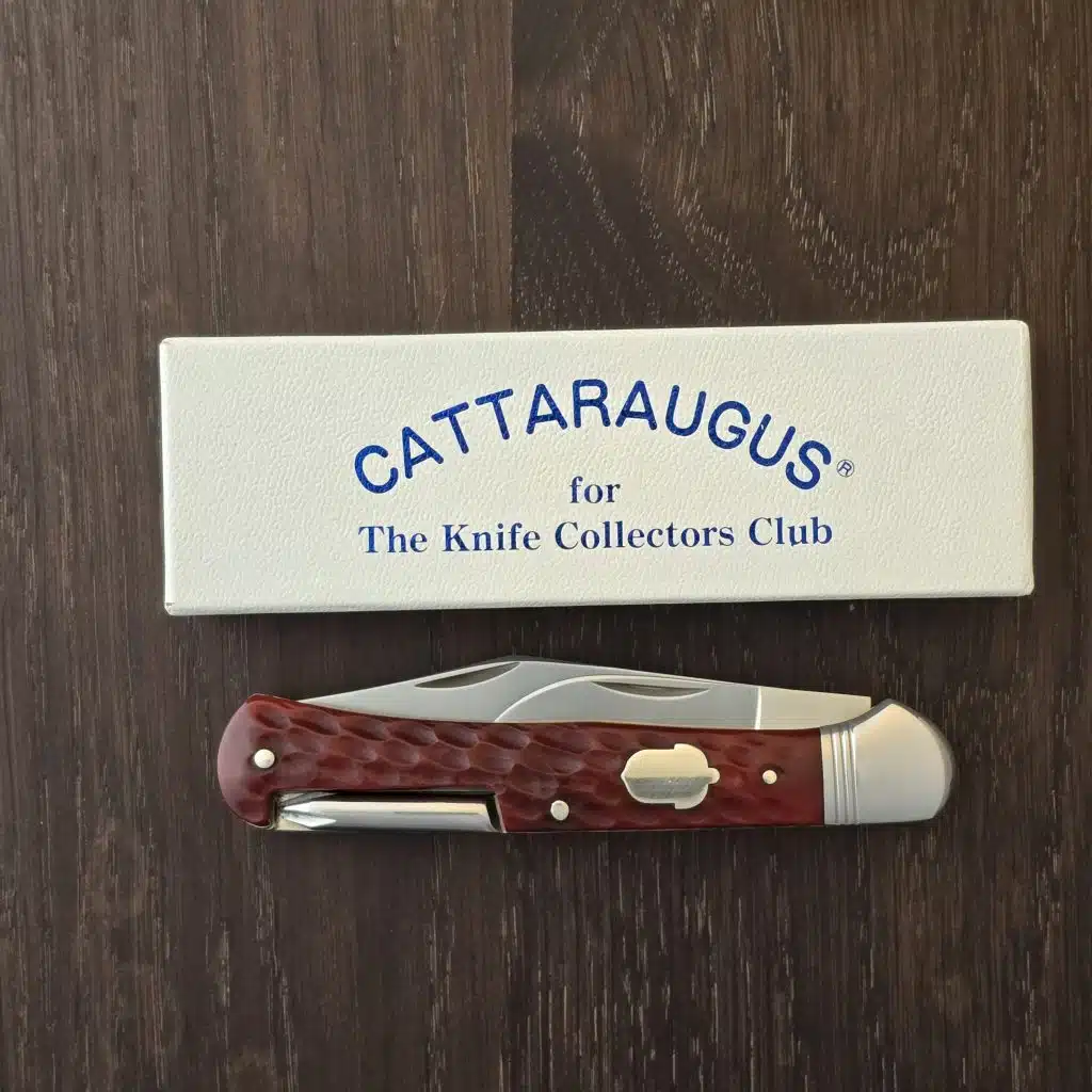 Cattaraugus for the Knife Collectors Club in Red Jigged Bone Trick Knife English Jack FH-3 1992 Japan - Image 2