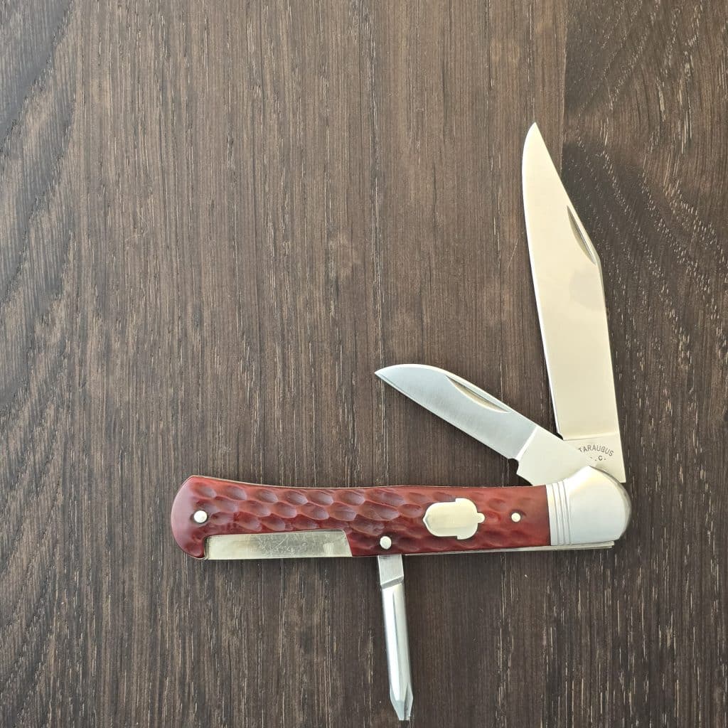 Cattaraugus for the Knife Collectors Club in Red Jigged Bone Trick Knife English Jack FH-3 1992 Japan