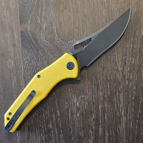 Kubey Phemius Liner Lock in black SW 14C28N and Yellow G10 – gallery image 1