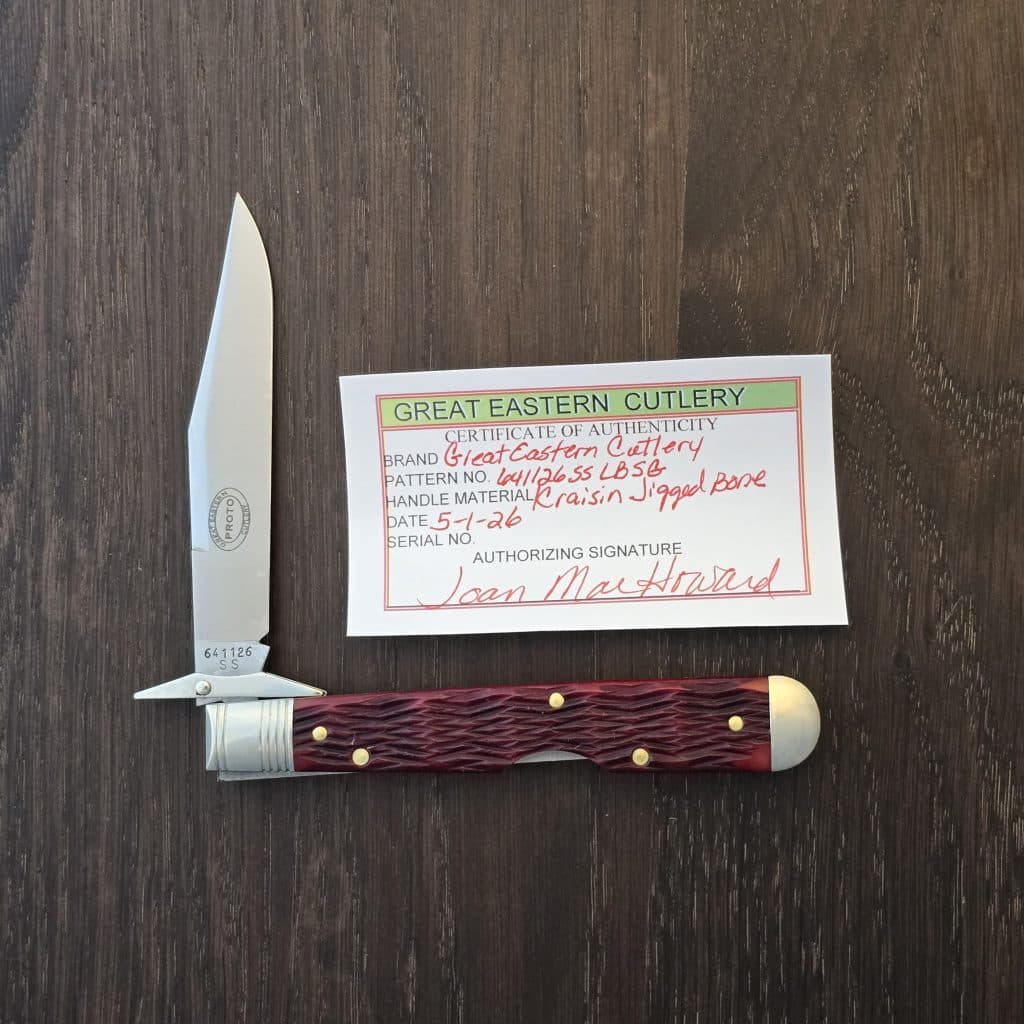 Great Eastern Cutlery #641126 SS LB SG Krasin Jigged Bone PROTOTYPE – gallery image 3