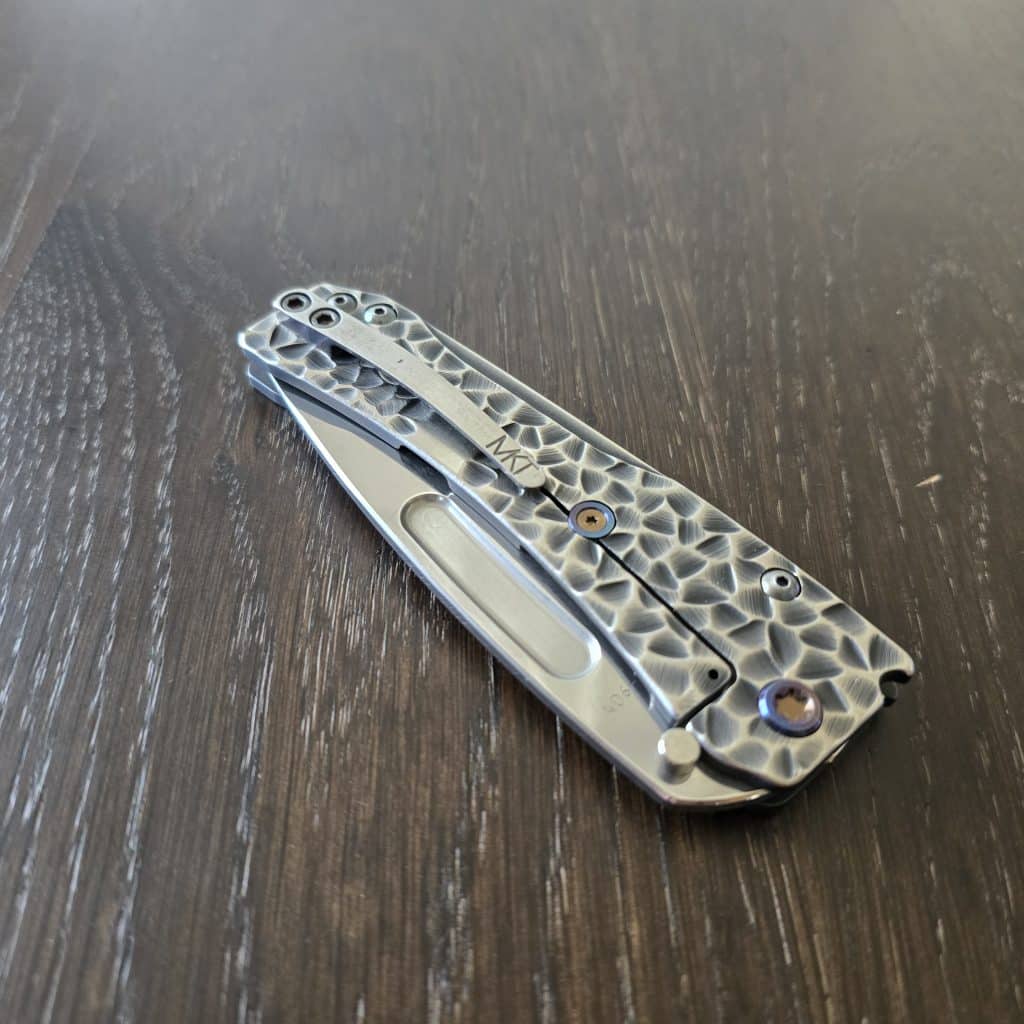 Medford Knife and Tool Slim Midi in S45VN and Black w/ Brushed Silver "Peaks & Valleys" 406-230 - Image 3