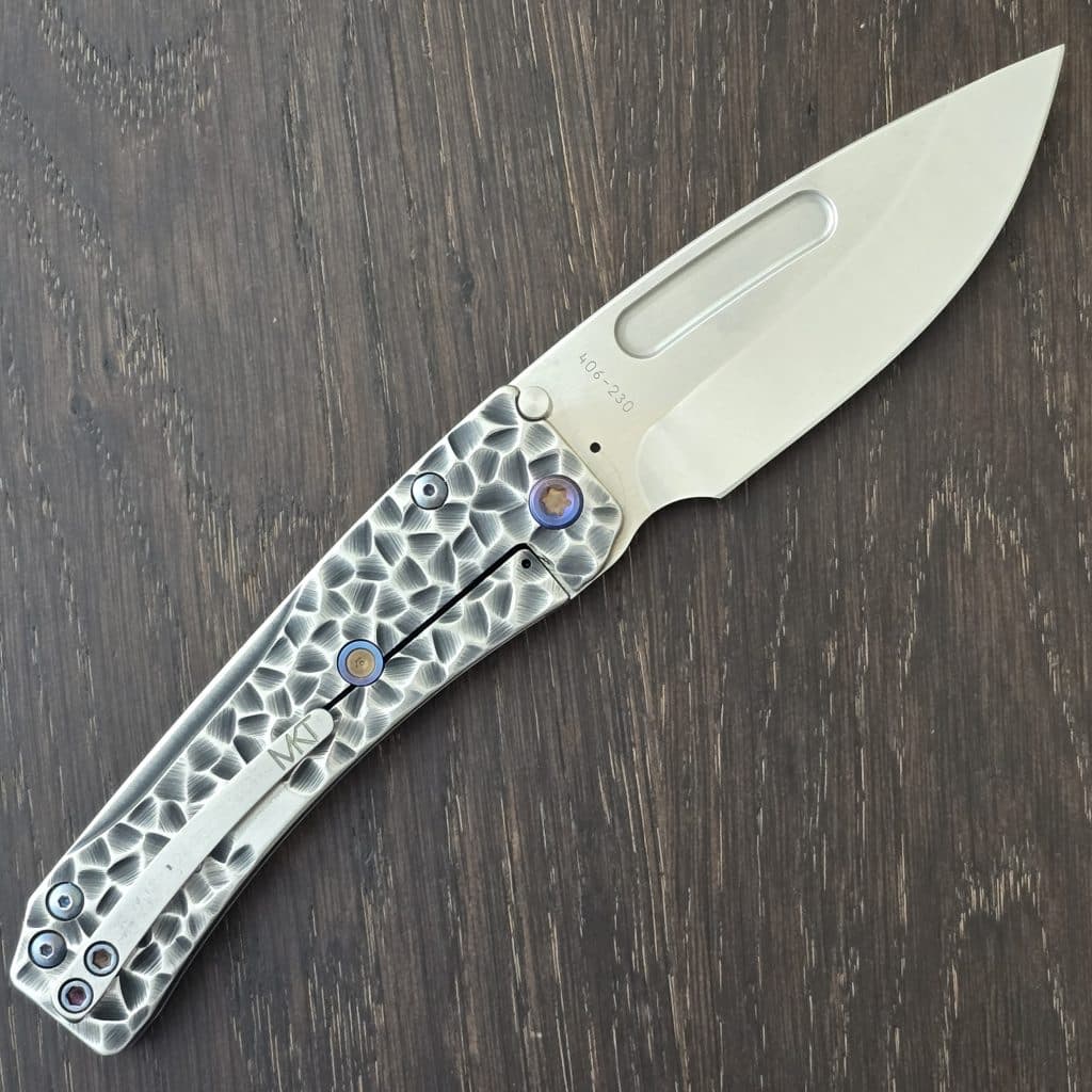 Medford Knife and Tool Slim Midi in S45VN and Black w/ Brushed Silver "Peaks & Valleys" 406-230 - Image 6
