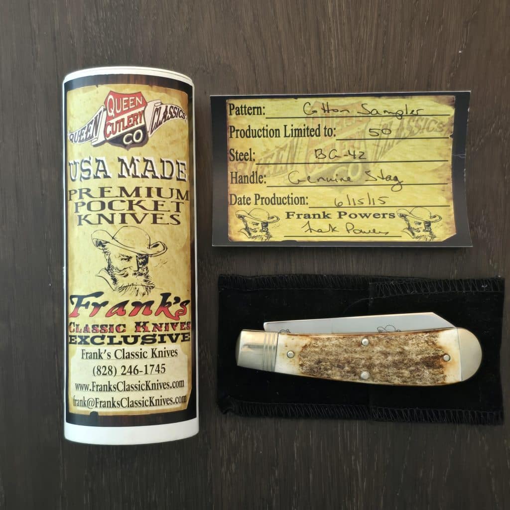Queen Cutlery Cotton Sampler 1 of 50 Stag in BG-42 Frank's Classic Knives Exclusive 2015 - Image 5