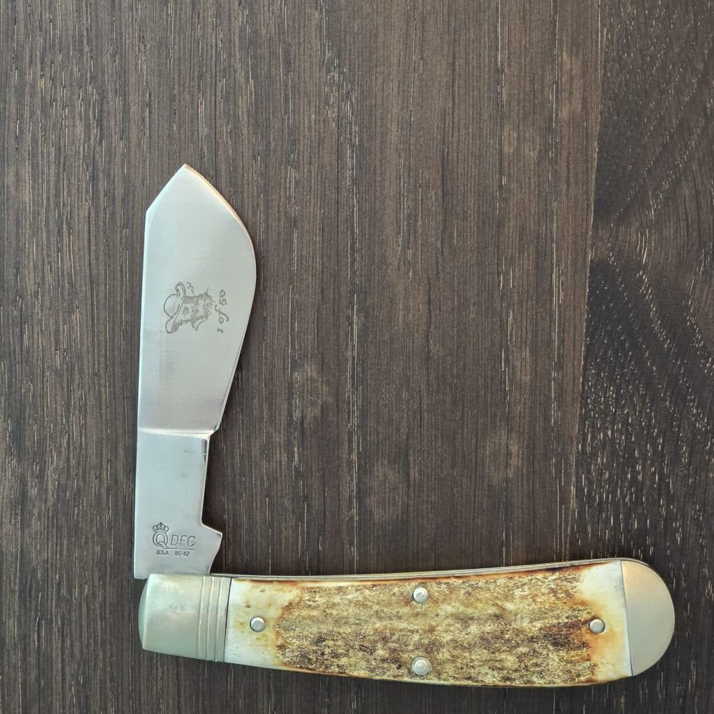 Queen Cutlery Cotton Sampler 1 of 50 Stag in BG-42 Frank's Classic Knives Exclusive 2015
