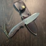 Hinderer TEmmett Magnacut Sheepfoot Stonewash Burgandy Micarta