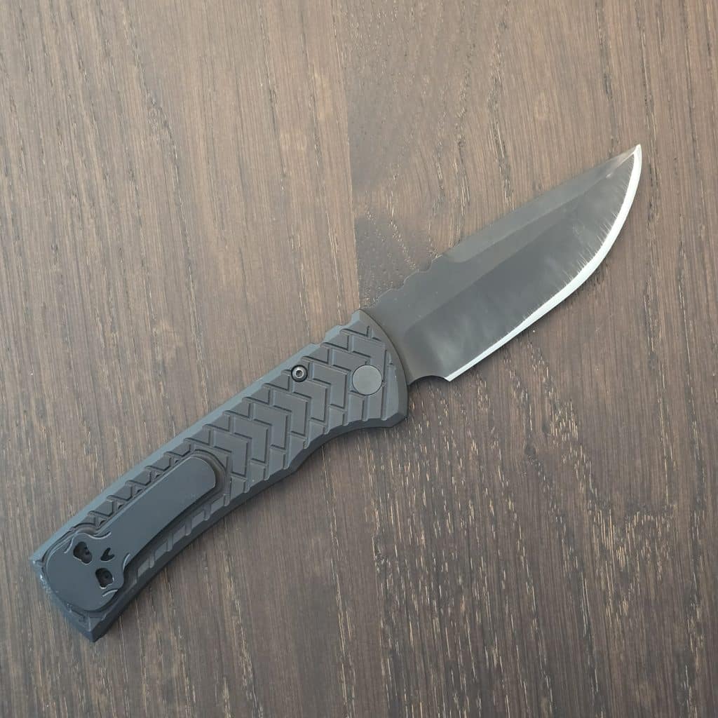 Chavez 229 Protech Colab 2025 Blade Show Special RCR1106-Tread Operator in Sterile DLC Black S35VN blade,Trinium Button and Black Steel Skull Clip USED - Image 3