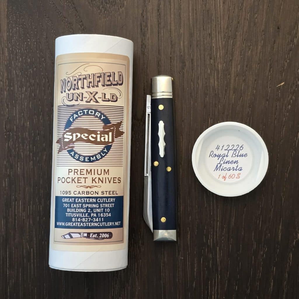 Great Eastern Cutlery #412226 Royal Blue Linen Micarta SFA for 2026 Rendezvous 1 of 60 "S" – gallery image 2
