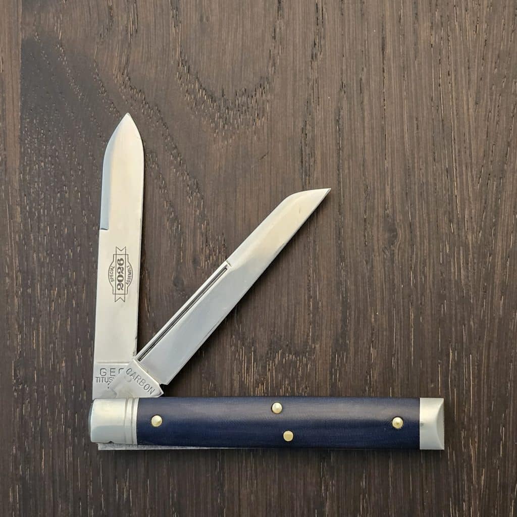 Great Eastern Cutlery #412226 Royal Blue Linen Micarta SFA for 2026 Rendezvous 1 of 60 "S" – gallery image 4