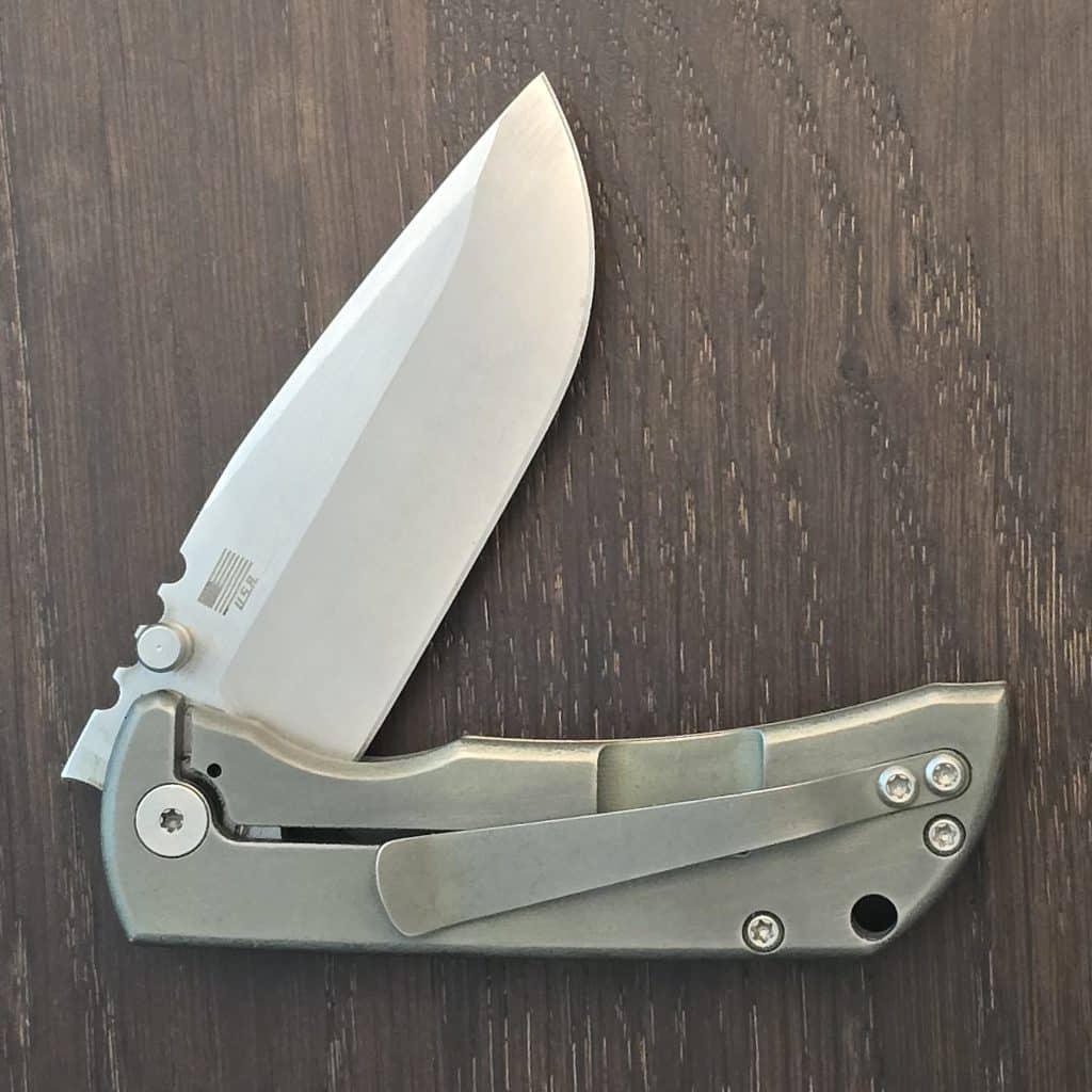 MCNEES Knives USA 3" PM MAC-2 with Satin Hardware and Satin Stonewash Blade, Hollow Grind, in CPM Magnacut and Titanium 2024 gently used
