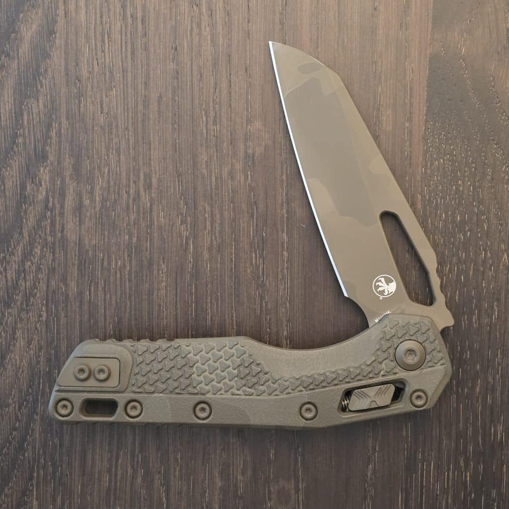 Microtech MSI RAM-LOK Manual Chocolate Camo3.85″ M390 Reverse Tanto210 T-1PMCHC-X11Z12